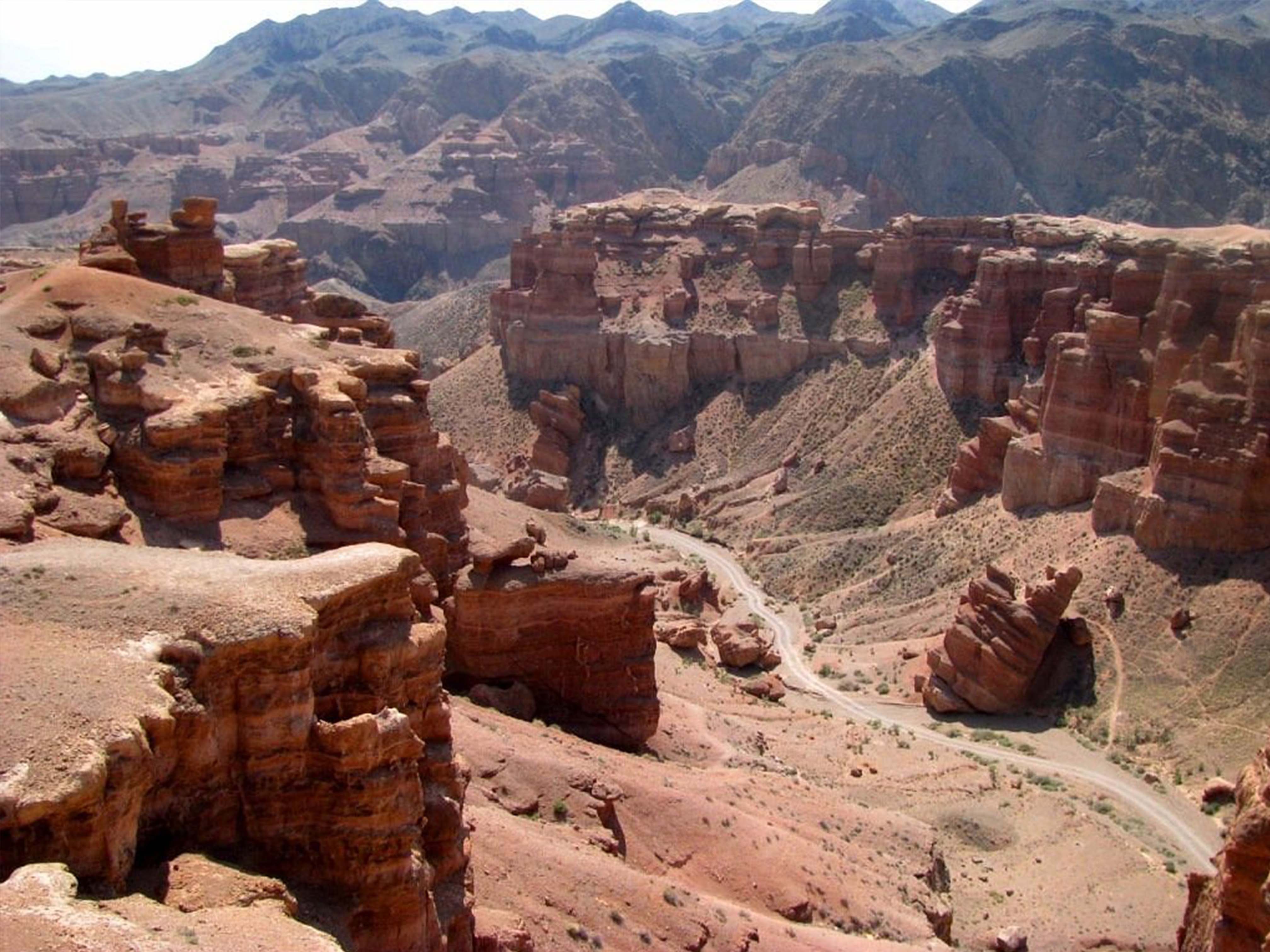 Kazakhstan mountain and canyon landscape