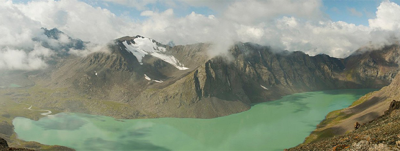 Kyrgyzstan mountain and lake landscape
