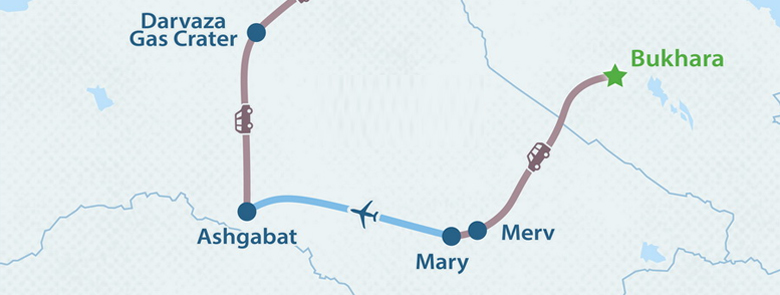 Bukhara to Farap Turkmenabat route