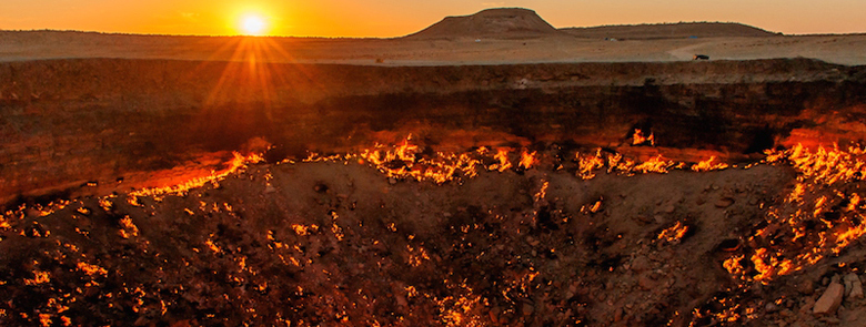 Darvaza Gas Crater after Uzbekistan border crossing
